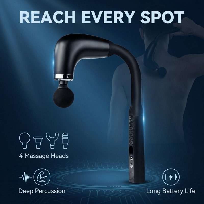 Health Wellness - Elektrische spiermassagegun met 4 opzetstukken, diepe