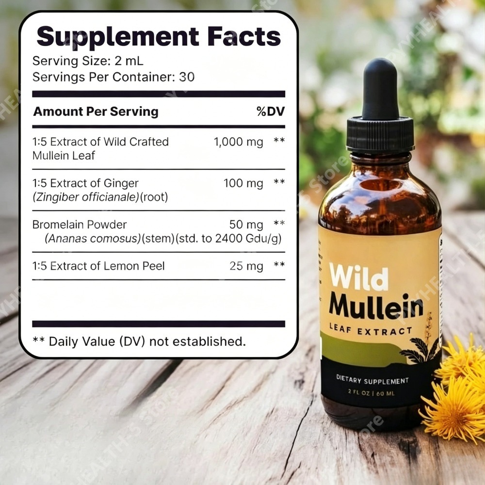 Wild Mullein Bladdruppels met  - Herbal Supplement recensie en prijs