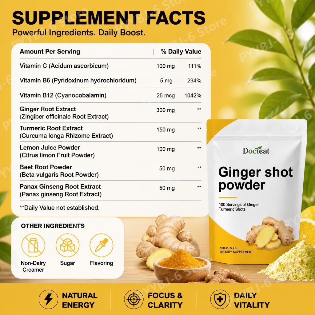 Docteat Gember Shot Poeder Vit - Ginger Tea recensie en prijs